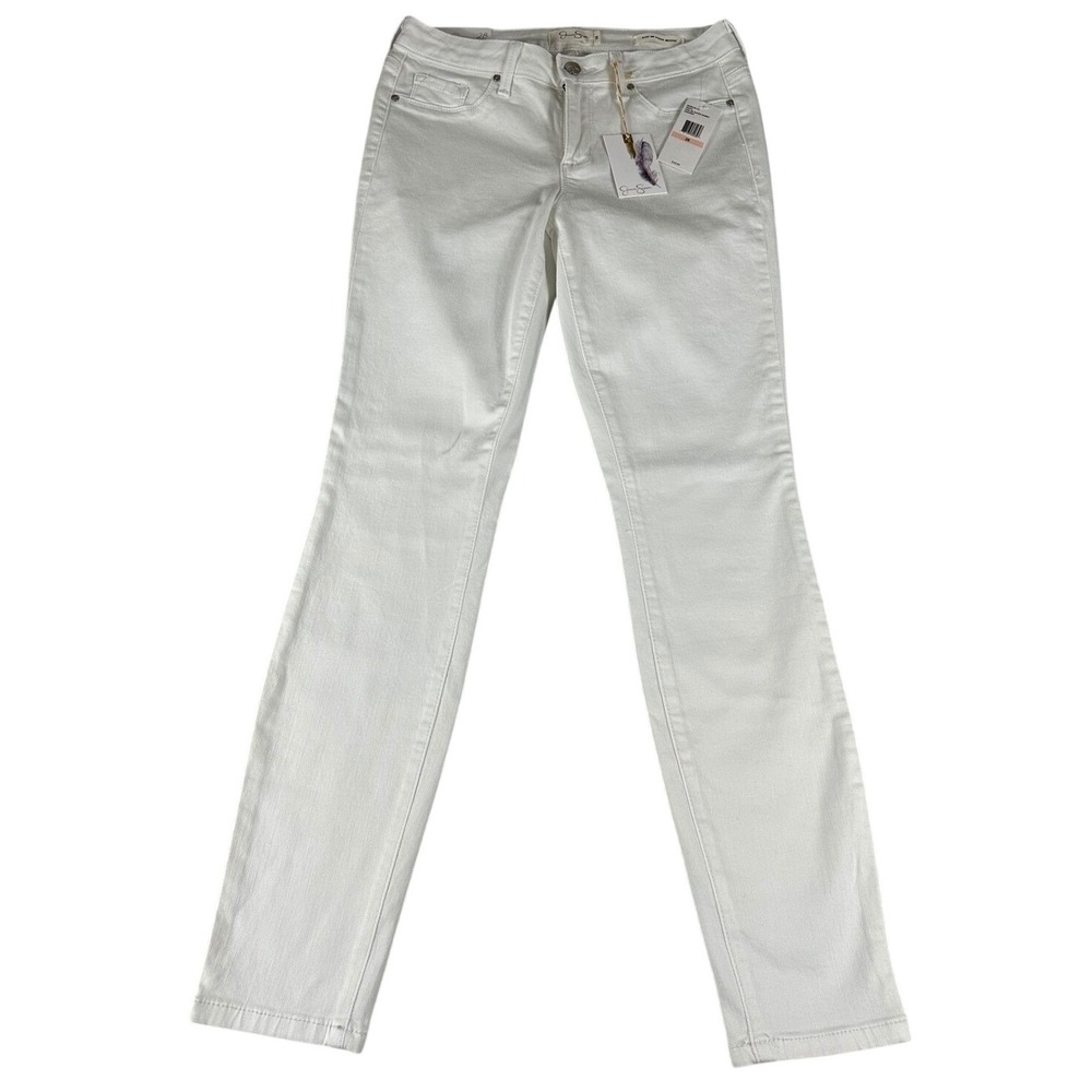 Jessica Simpson NWT‎ Kiss Me Super Skinny Jeans Women 28 White Denim Minimalist